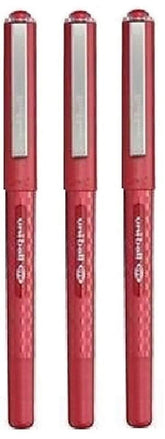 Uni Ball Eye Designer Red Rollerball Pen Fine 0.7mm Nib Tip 0.5mm Line Width Designer Series Quick Drying Pigment Ink UB-157D (Pack Of 3)